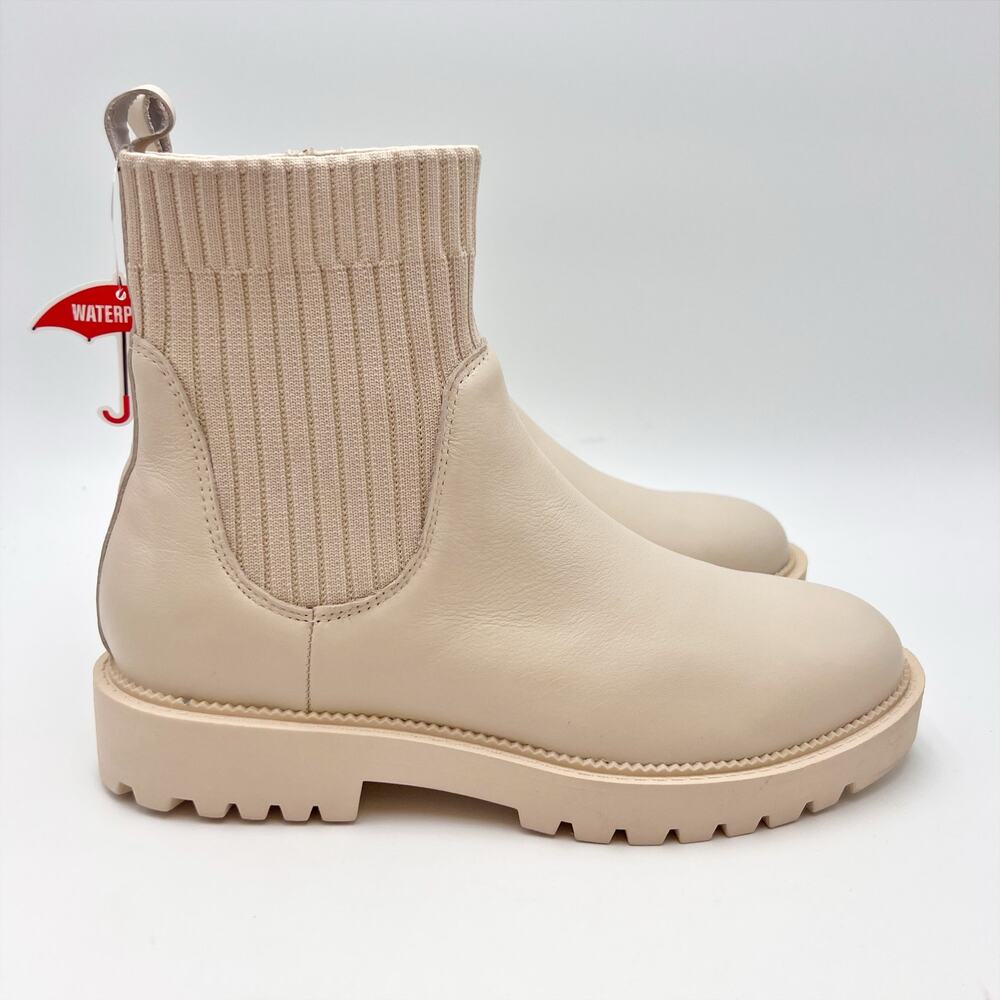 Blondo Womens Hallie Chelsea Ankle Boot Size 10 M Cream Leather Waterproof NIB